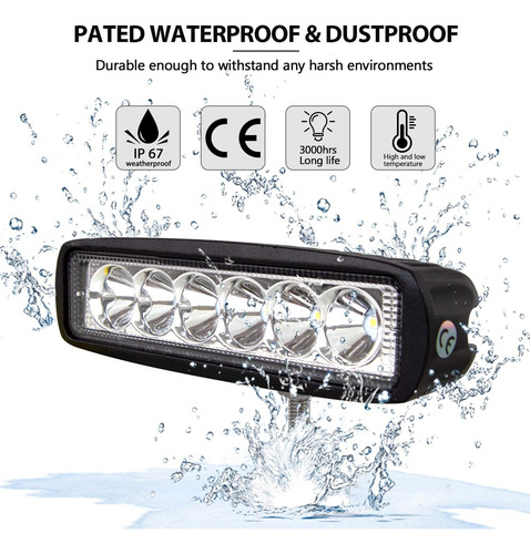 Skyworld 2 Piezas 6 Pulgadas 18 W Spot Led Leches Lecura Fog