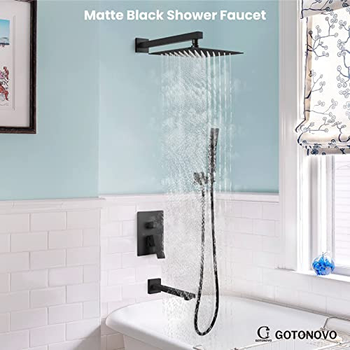 Sistema Ducha Negra Mate Con Lluvia Combo Baño