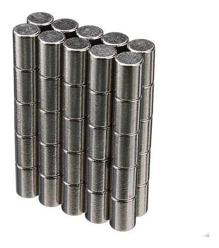 Imagen 4 de 8 de 10 Imanes De Neodimio 4x6 Mm Niquelados Potentes