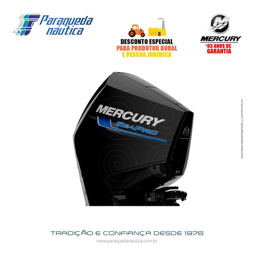Motor De Popa Mercury 4 Tempos 300hp Xl V8 Mecânico Seapro