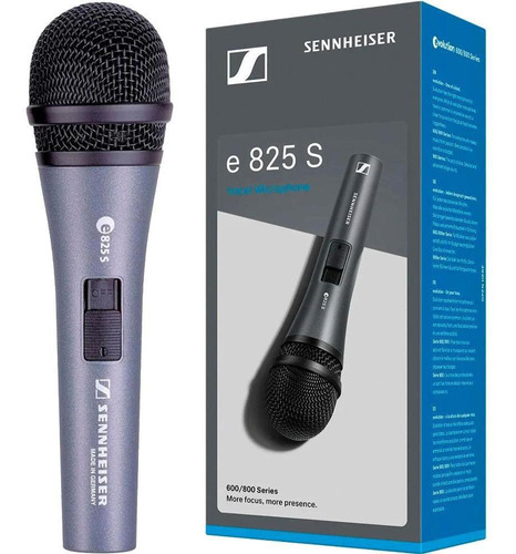 Microfone Sennheiser Dinâmico Cardioide E825-s Cinza