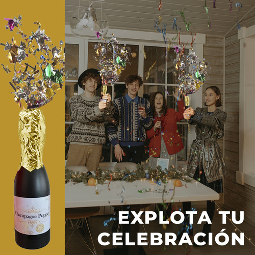 Bazuca De Confeti Metálico Botella Chica De Champagne Popper