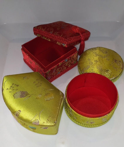 Imagen 2 de 6 de Lote Alhajero Porta Anillo Espejo Y 2 Cajas Estilo Vintage