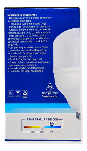 Lâmpada Alta Potência Led 100w Bivolt E27 6.500k - Al99362 Branco