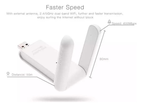 Adaptador Doble Banda Usb Wifi 600mbps