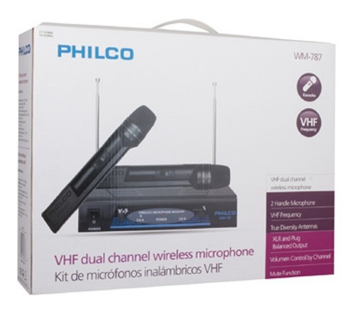 Set De 2 Micrófonos Inalambricos Vhf Philco