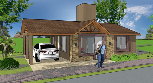 Plano Cabaña Proyecto Completo 2 Dormitorios Galeria Cochera