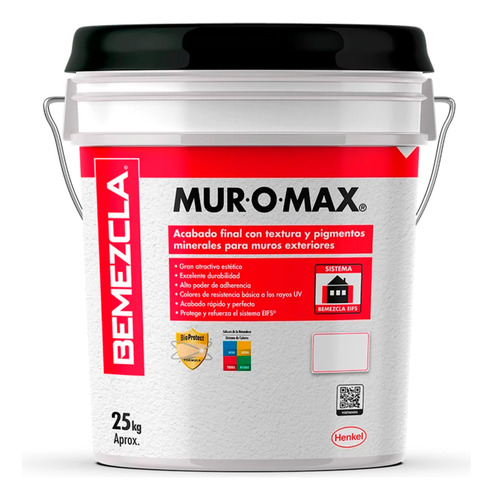 Bemezcla Muromax 25kg W - Aislación Térmica, Oscuro Tineta