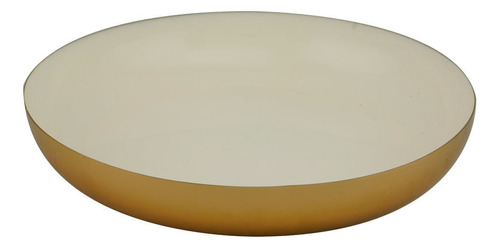 Centro De Mesa Em Metal Royal Decor Golden 25x5cm Branco