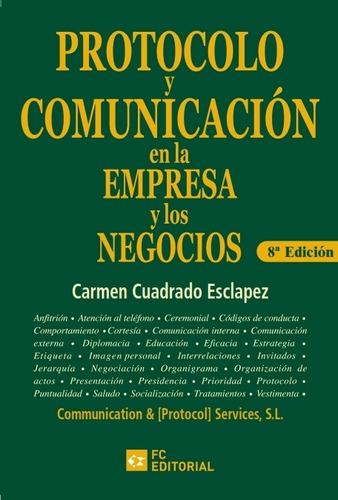 Libro Protocolo Y Comunicación En Empresa Y Negocios