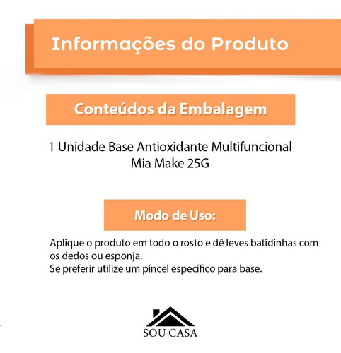 Base Antioxidante Mia Make Cor Média - Hidratação Matte