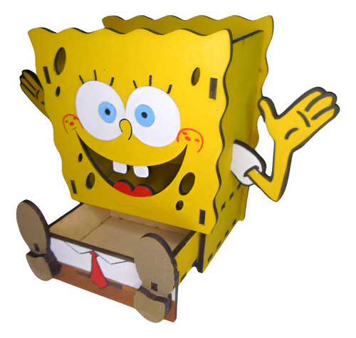 Lapicera Bob Esponja Con Cajoncito Amarillo Lapicera Bob Esponja