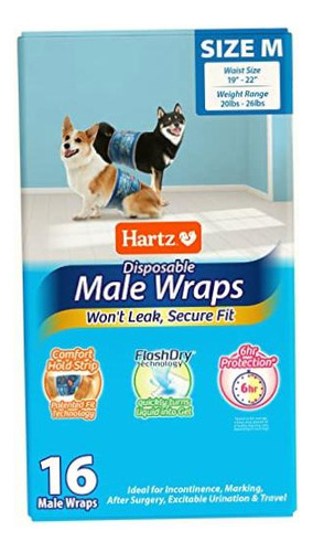 Hartz Disposable Male Dog Wraps With Flashdry Gel