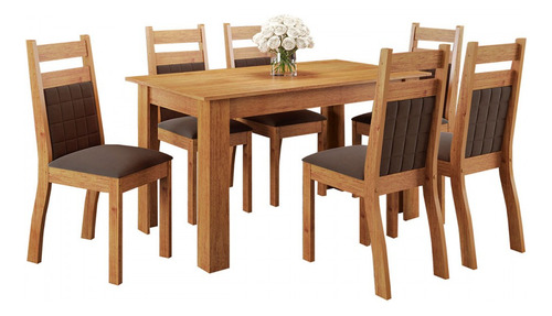 Mesa De Sala De Jantar Retangular Mobilarte 30099 De Mdp Com Capacidade Máxima Para 1 Pessoas -marrom