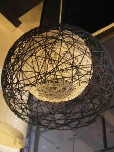 Lámpara Colgante En Cuerda De Dos Esferas