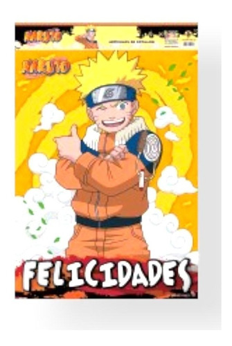 Afiche Felicidades Naruto 40 X 54 Cm Cotillón Cumpleaños