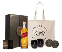 Comprar Box Jw Red Label Con Vasos Negros Con Logo Johnnie Walker