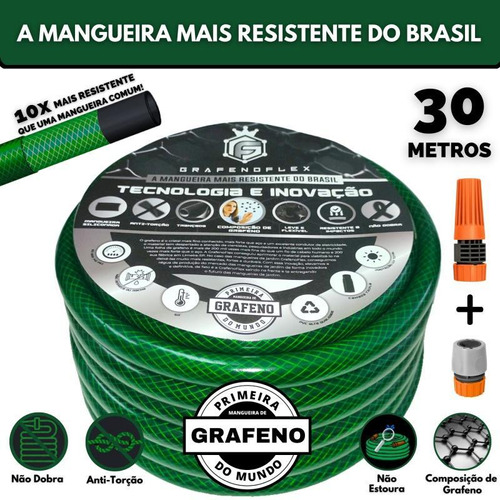 Mangueira Grafenoflex 30m | Resistente | Proteção Tripla