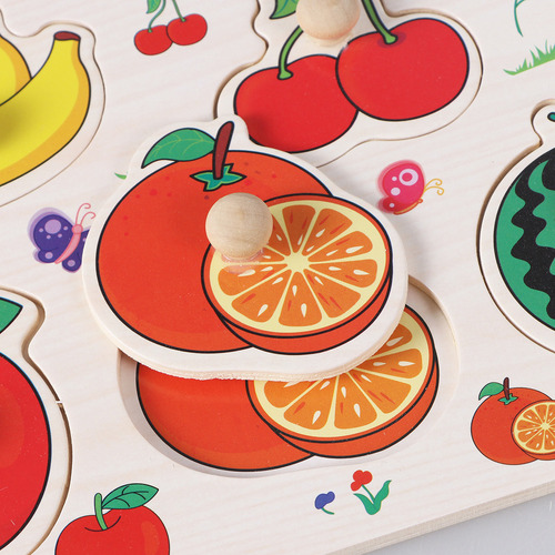 Navidad Puzle De Madera Para Frutas Y Verduras, 2 Piezas,