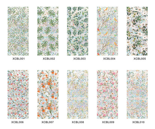 Adhesivo For Ventana Con Diseño De Flores, Película De