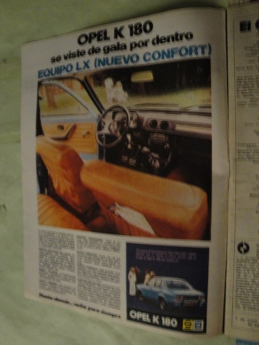 Publicidad Opel K 180 Año 1977