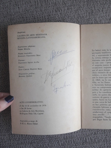 Revista Arte Poemas Angel Vicente Peñaloza El Chacho Firmado (Usado)