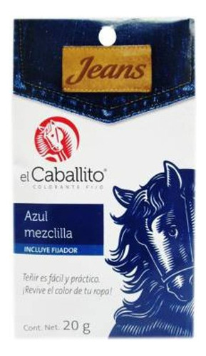 7 Pza Colorante Para Telas El Caballito Azul Mezclilla 20g