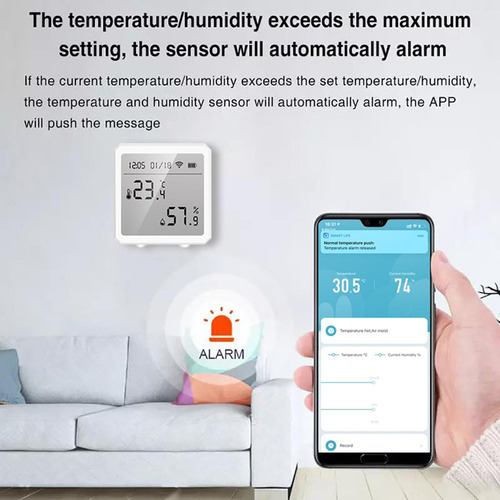 Termómetro E Higrómetro Digital Con Wifi Y Alertas, Blanco