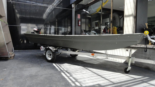 Bote Aluminio Americano Polar Kraft Casco Chata Pesca Nautic