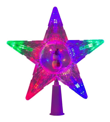 Estrella Fugaz Punta De Arbol Navideño Luzled Plástico 20cm Color Multicolor Snowman