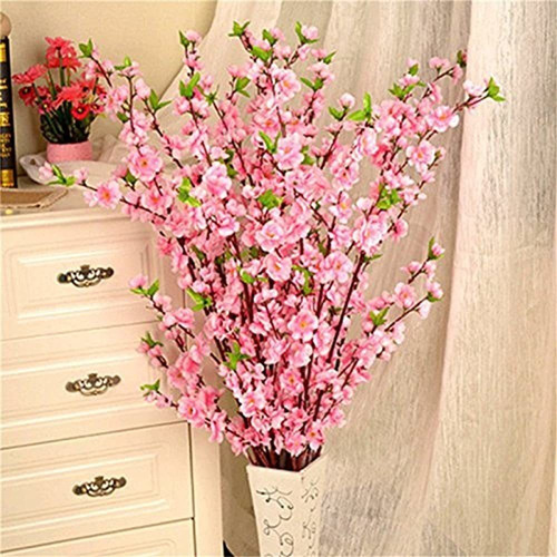 Asdomo 10pcs Artificial Cherry Blossom Branches Silk Spring