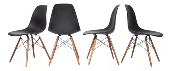 Silla Eames X4 Diseño Living Comedor Cocina Full Baires4 Cantidad de sillas por set 4 Color de la estructura de la silla Negro