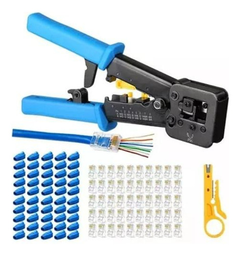 Crimpeadora Ez Rj45 +50 Conector Cat6 Prensa Anticorte