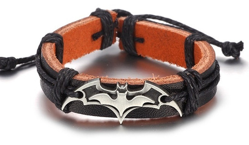 Pulsera De Cuero Logo Batman Vintage Envio Gratis