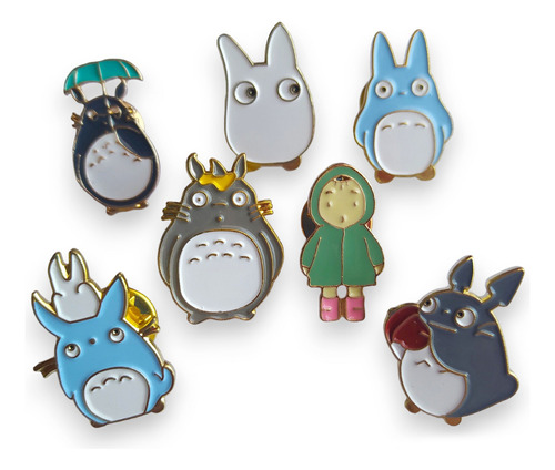 Set 7 Pins Mi Vecino Totoro // Prendedor Pin Anime Japonés