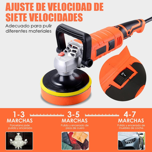Pulidora De Coche 1580w Profesional Ajustable De 7