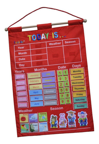Calendario Muro Para Niños Fecha Aprendizaje - Ayudas Rojo
