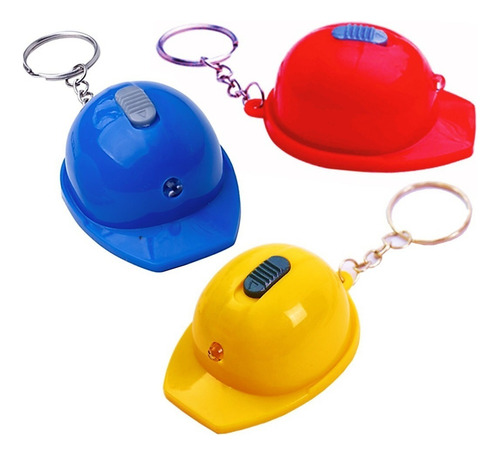 A 3 Llaveros Destapador Casco Ingeniero Con Linterna