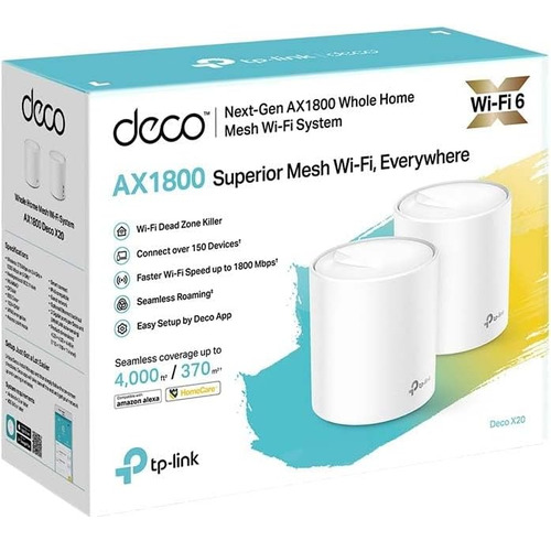 Sistema Mesh 2 Pack Tp Link Deco X20 Ax1800 Wifi 6