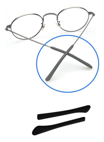 Terminal Anteojos X Par Antideslizante De Silicona Goma Negro