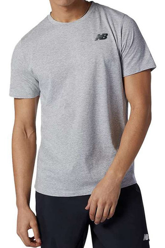 Remera New Balance Heathertech Gris De Hombre