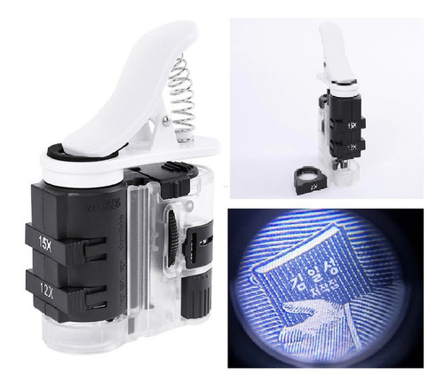 Lupa Para Celular Microscópica Con Lamp Led Uv
