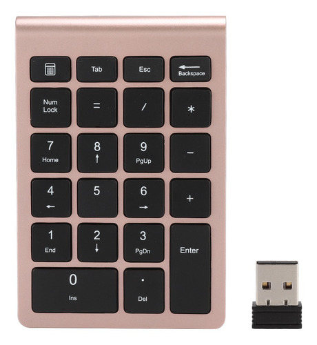 Teclado Numérico Inalámbrico C/receptor (color Dorado Rosa)