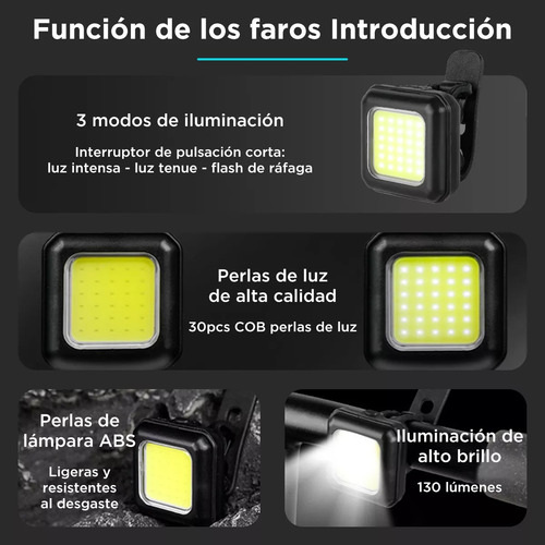 Luz Bicicleta Accesorios Usb Recargable Delantera Traser