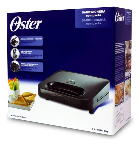 Sandwichera Electrica Dos Rebanadas Antiadherente Oster 700w