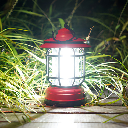 Pp Lámpara Led Retro Para Campamento, Exteriores Color Army