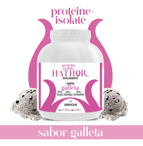 Proteína Hathor Suplemento 2.2kg 75 Servicios Varios Sabores Galleta