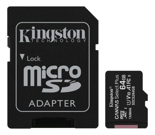 Imagen 1 de 1 de Memoria Microsdxc Kingston Sdcs2 64gb Cadap Clase 10