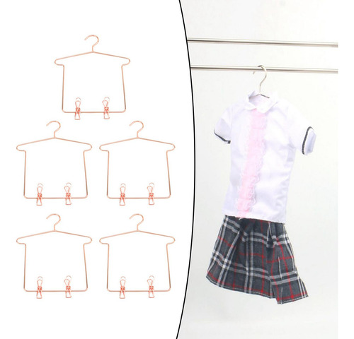Perchero De Metal Para Vestido De 5 Piezas, Rosa Dorado