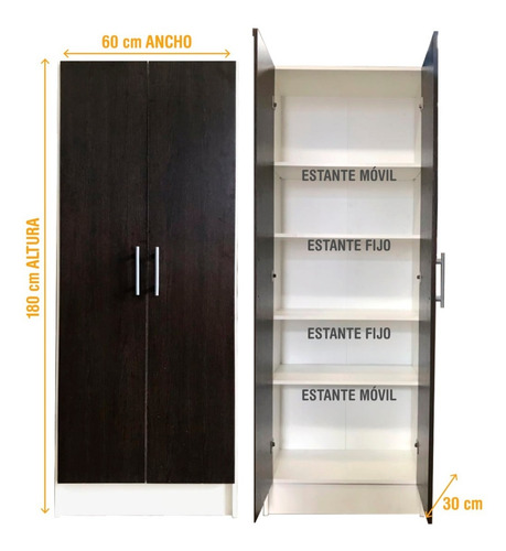 Imagen 3 de 10 de Despensero 2 Puertas 1.80 M Multifuncion Cocina Lavadero #